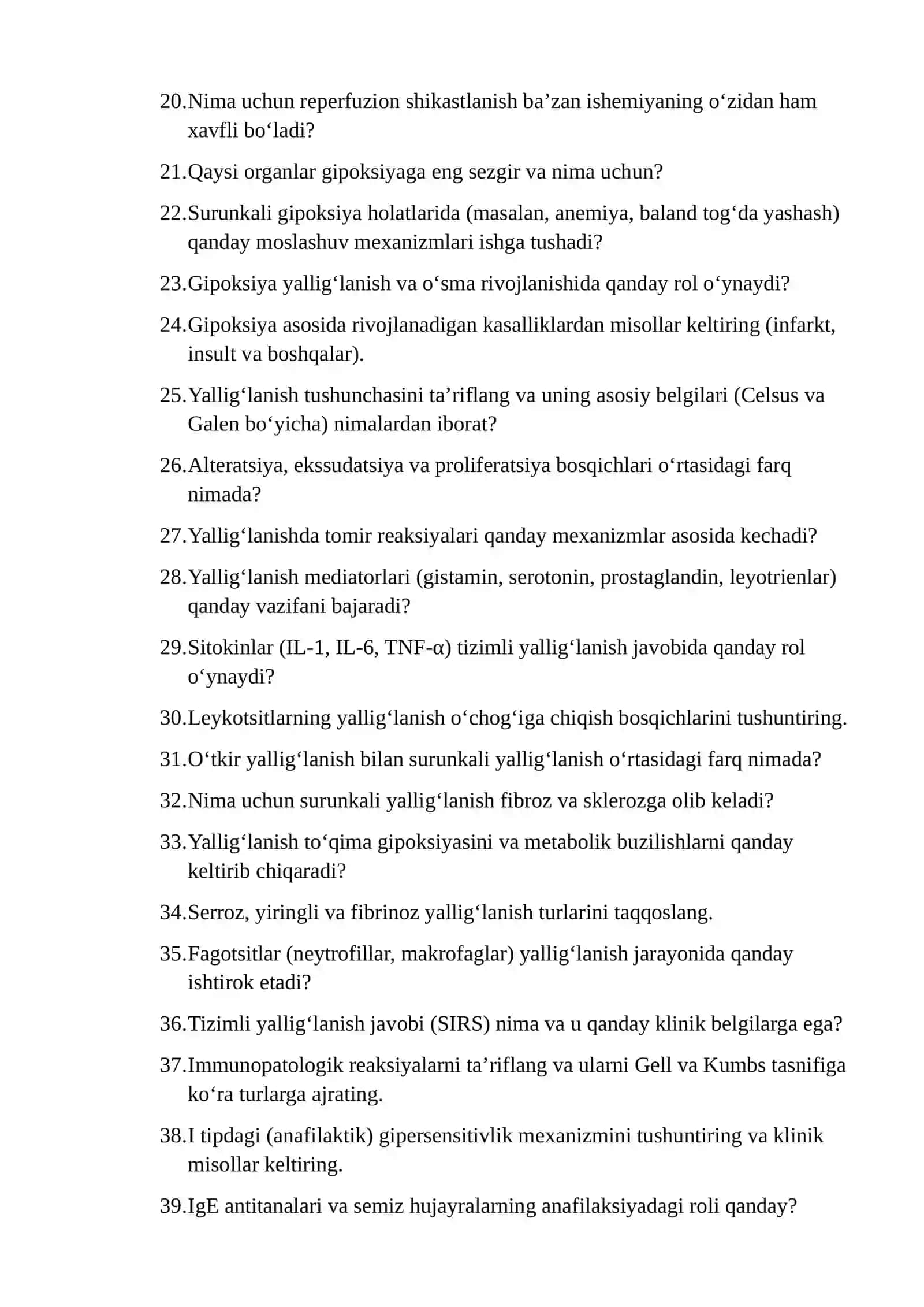 Patologik fiziologiya Oraliq 2
