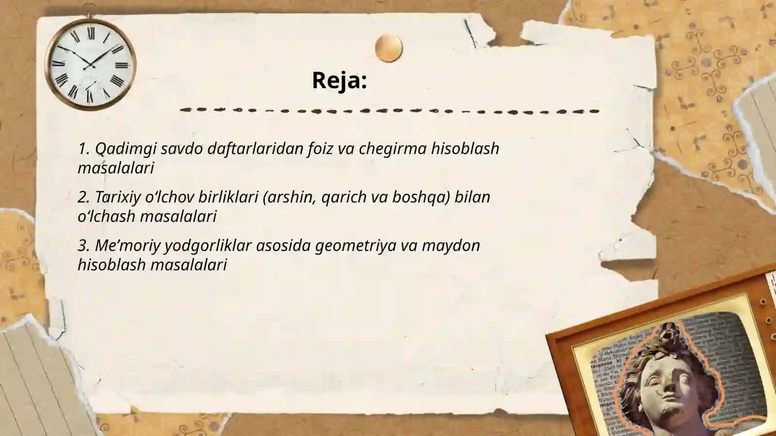 Tarixiy materiallardan foydalanish asosida matematik masalalar 2