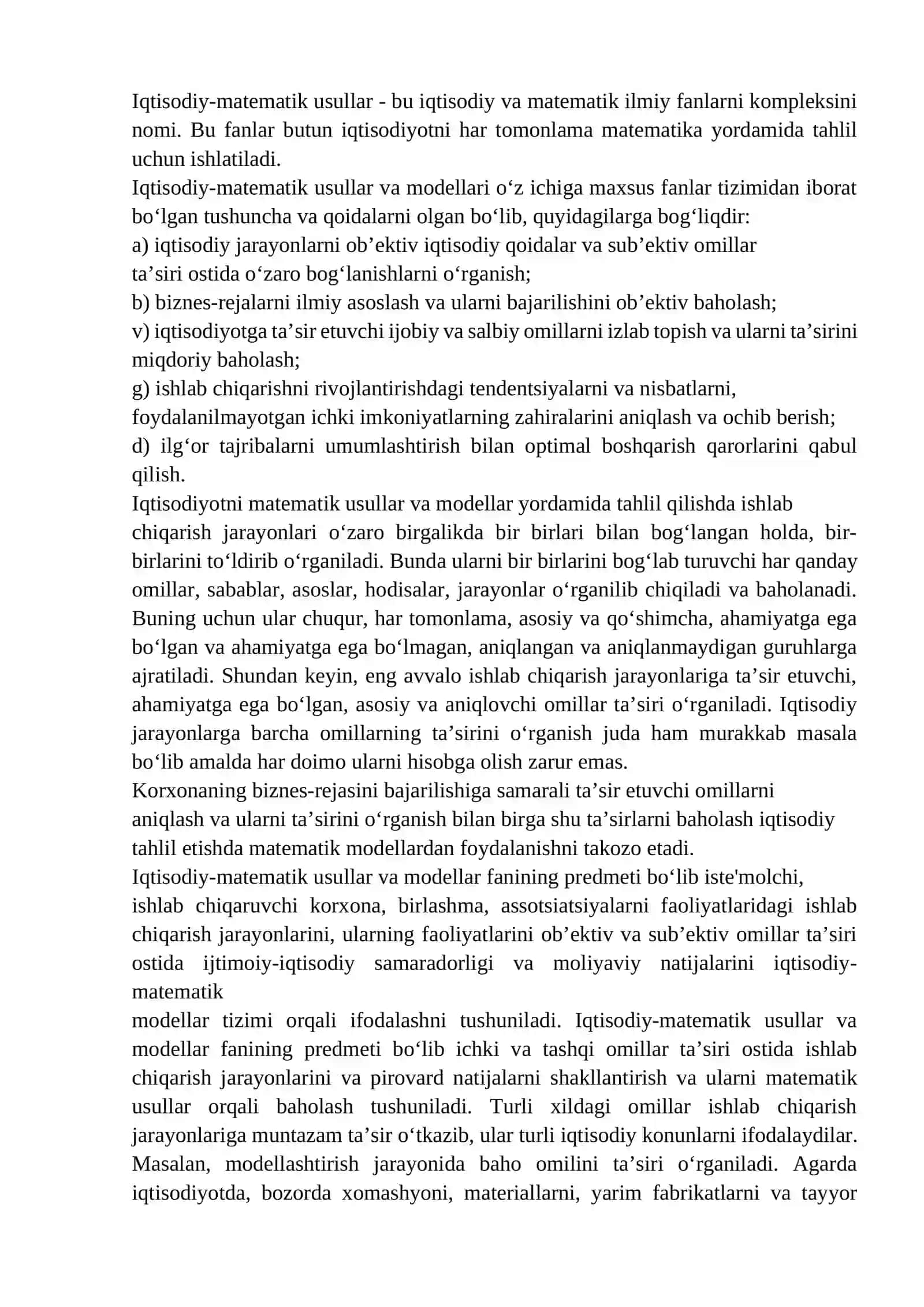 IQTISODIY-MATEMATIK MODELLASHTIRISH ASOSLARI 2