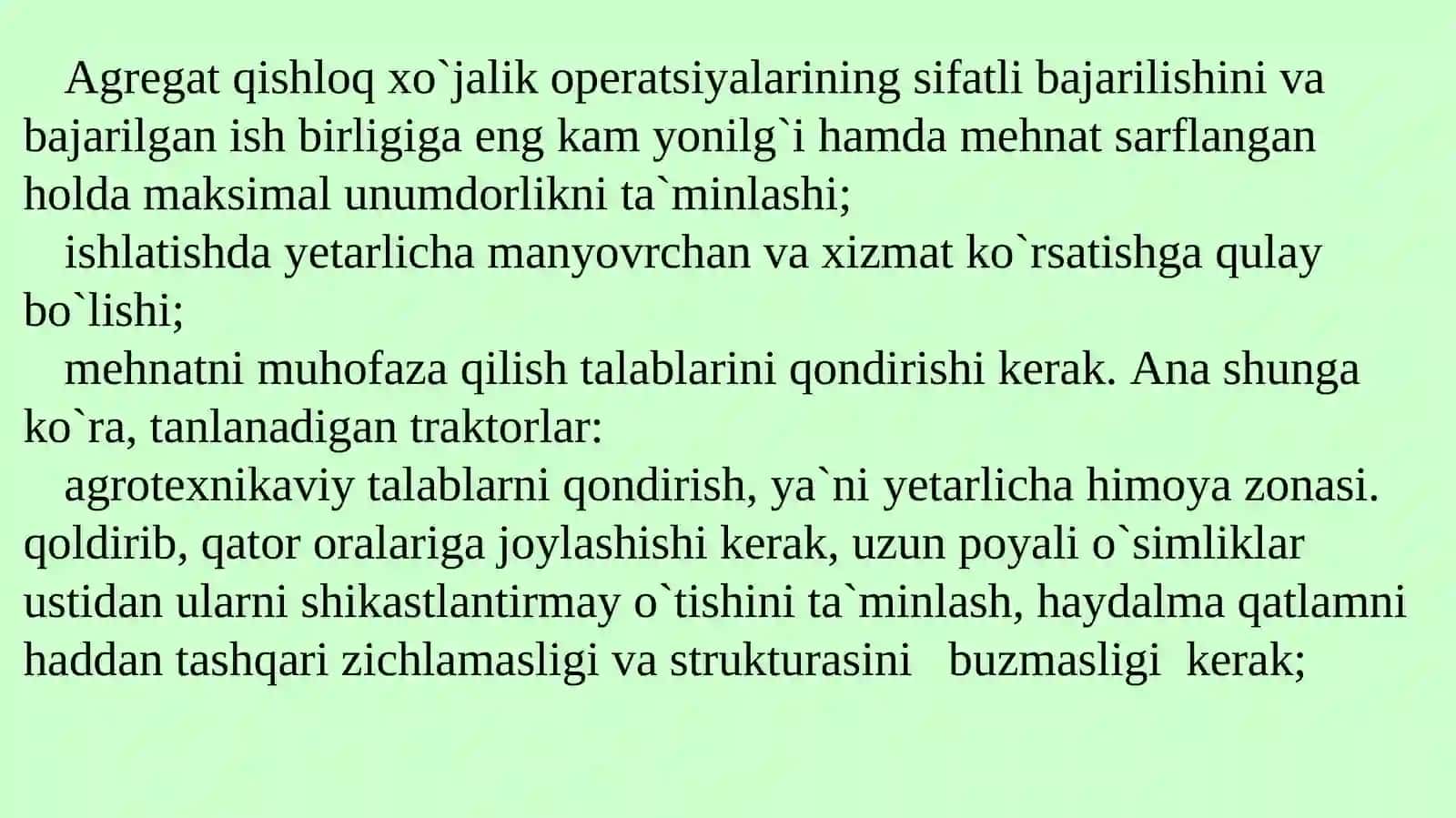 Mashina traktor agregatlarining oqilona tuzish asoslari 2