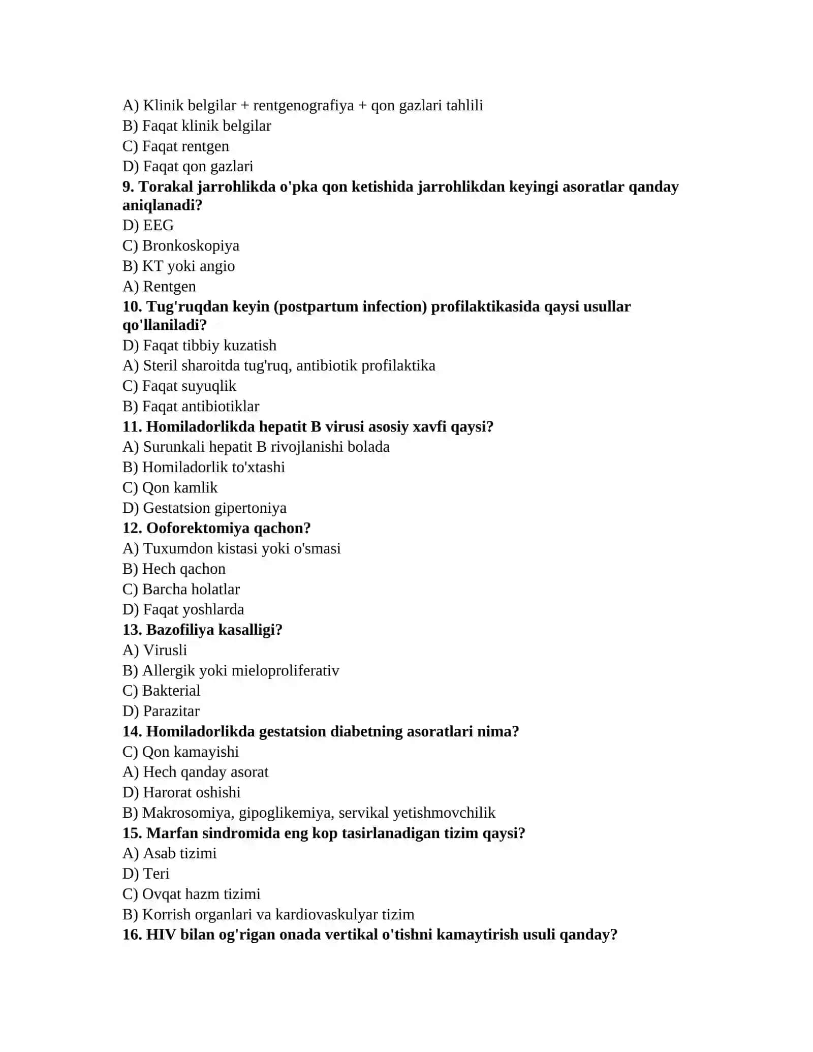 Gematologiya savollari 2