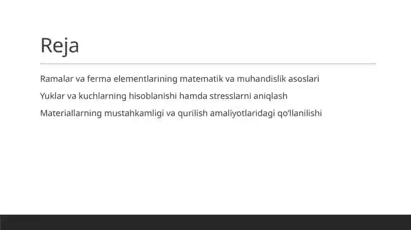 Rama va ferma elementlarining hisobi 2