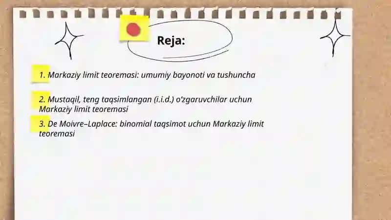 Markaziy limit teoremasi 2