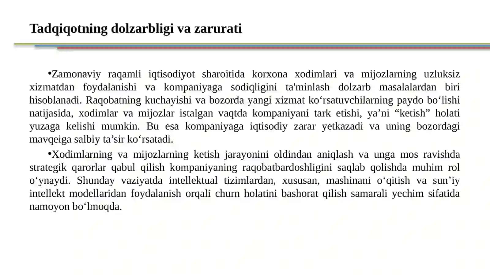 Sunʼiyintellektalgoritmlariyordamidaxodimlarniishsifatinivasamaradorliginibaholash 2
