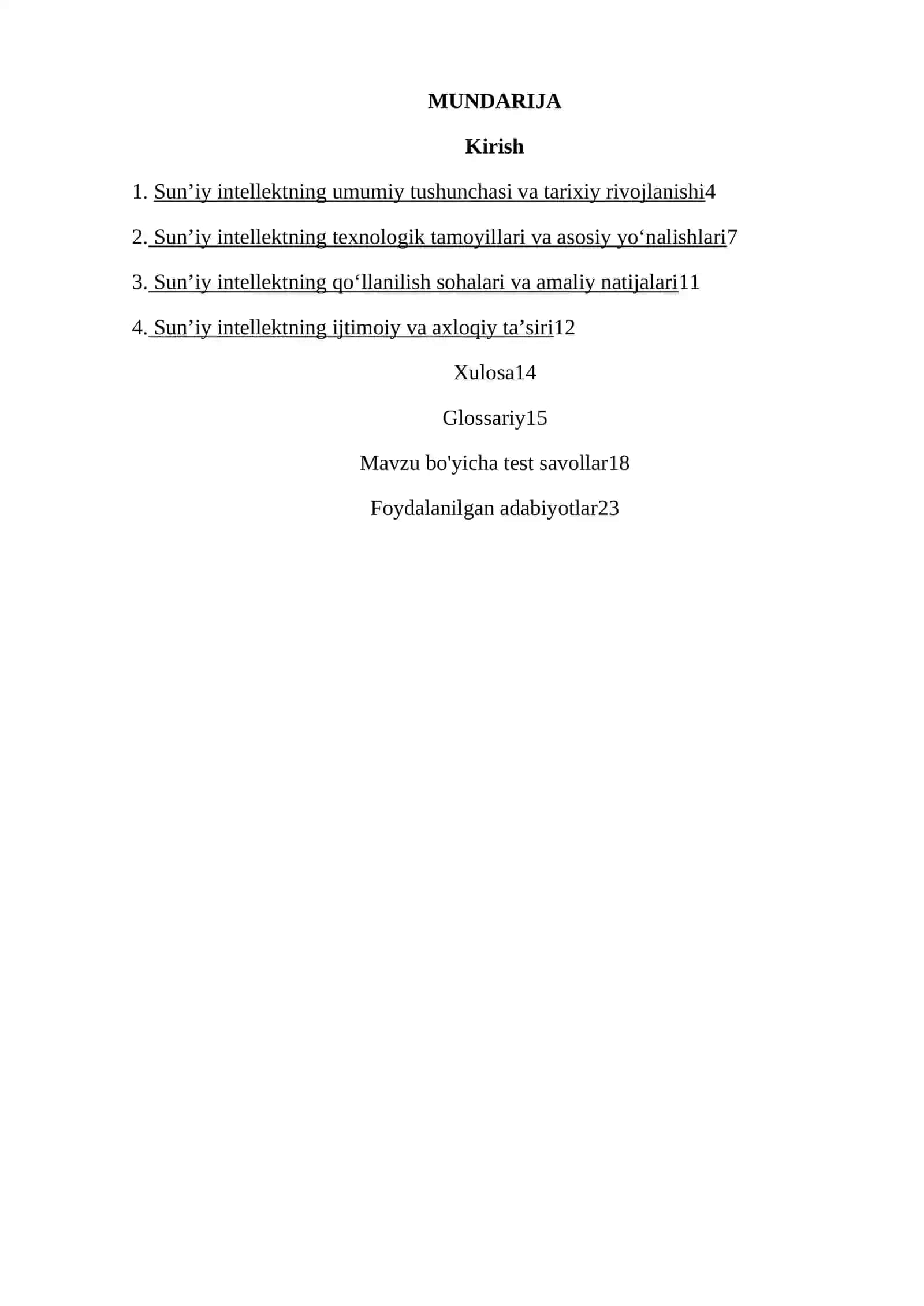 SU’NIY INTELLEKTNING RIVOJLANISH TARIXI VA QO’LLASH SOHALARI 2