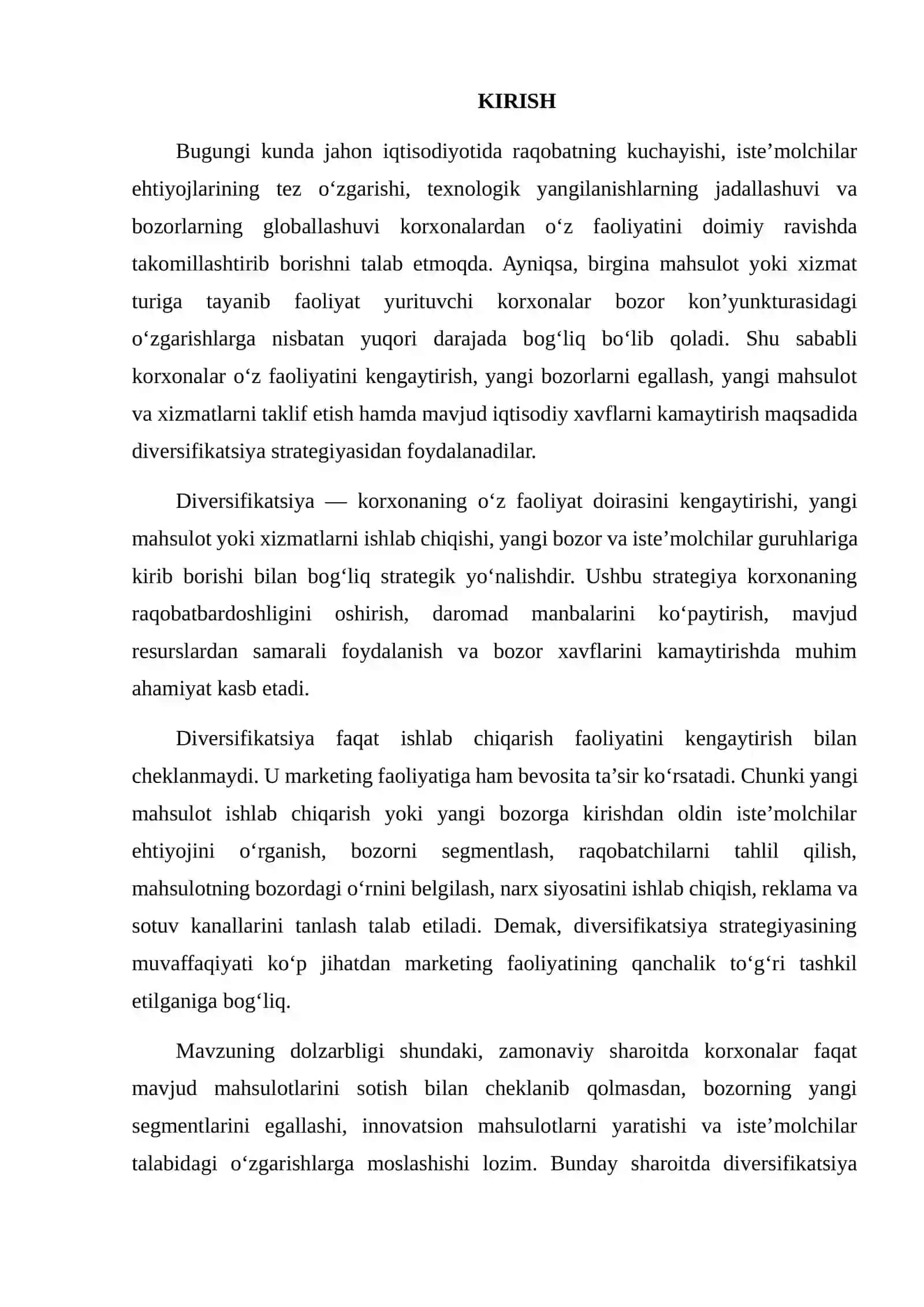 DIVERSIFIKATSIYA STRATEGIYASI VA UNING MARKETING JIHATLARI 2