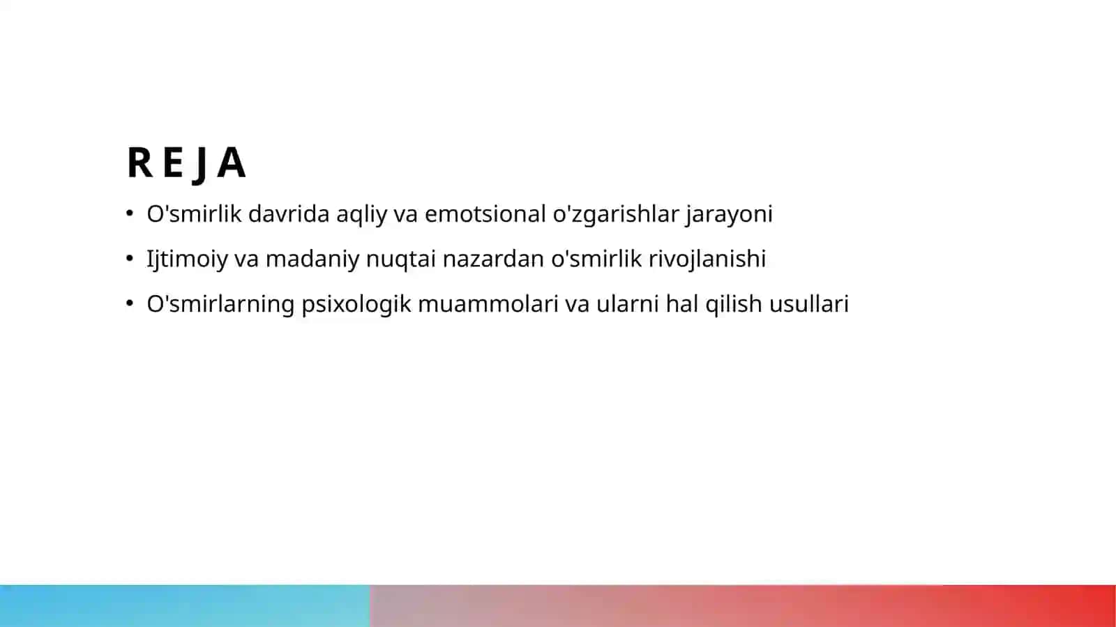 Õsmirlik davrida psixologik rivojlanish jarayoni 2