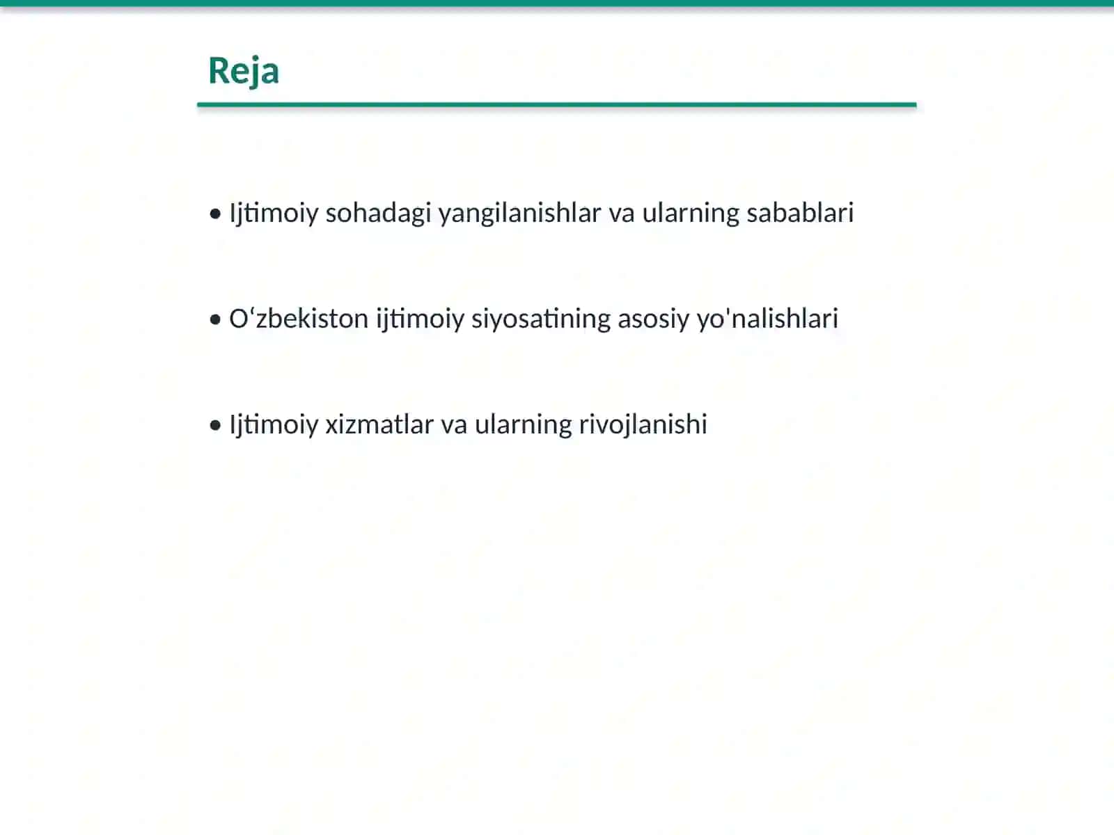 Oʻzbekistonda ijtimoiy sohada amalga oshirilayotgan oʻzgarishlar mazmuni va mohiyati 2