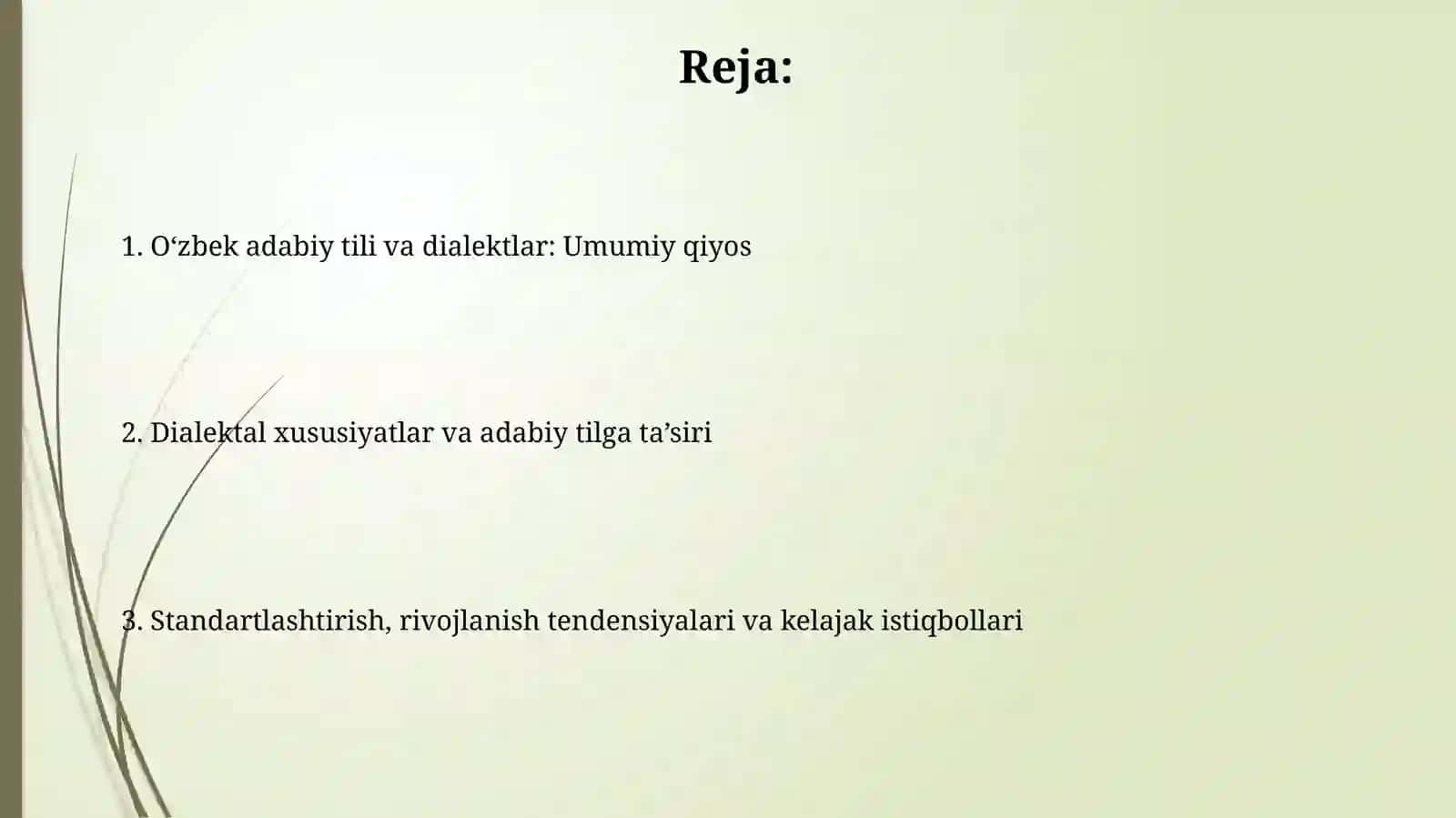 Oʻzbek Adabiy Tili va Dialektlar: Umumiy Qiyos 2