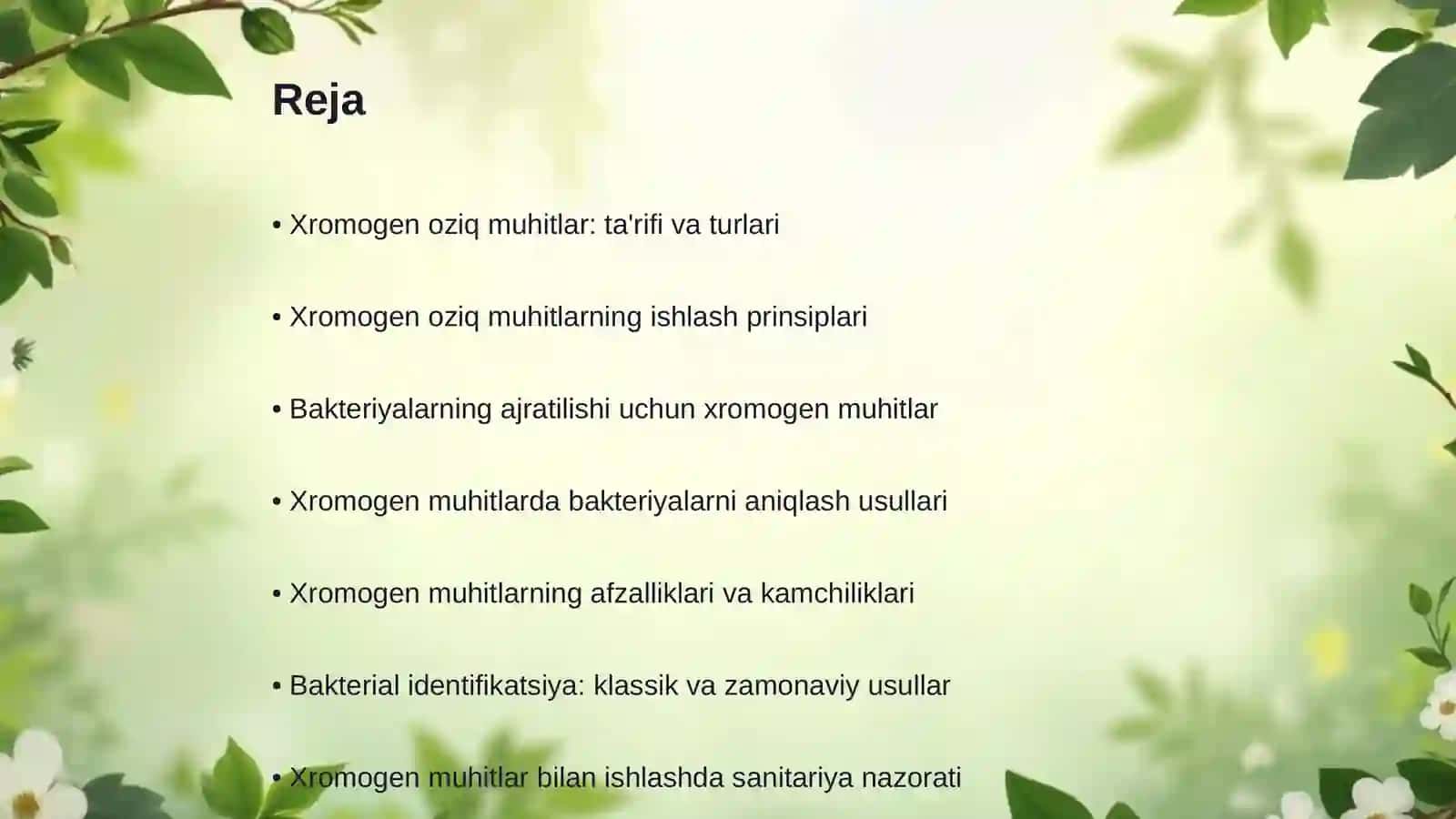 Bakteriyalarni sof kulturasini ajratib olishda qollanilqdigan “xromogen” oziq muhitlar ishlash prinsplari,ularni anglash usullari 2