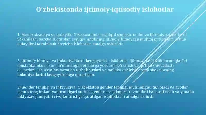 Oʻzbekistonda Ijtimoiy Sohada Amalga Oshirilayotgan OʻZgarishlar Mazmun Va Mohiyati 2