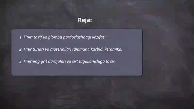 Plombaga pardoz berish uchun ishlatiladigan asboblar 2