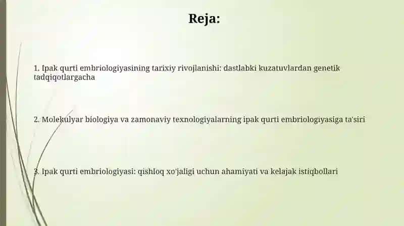 Ipak Qurti embriologiyasining tarixiy rivojlanishi 2