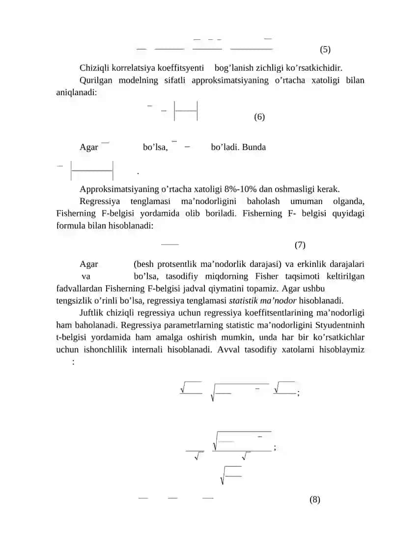 Ekonometrik modellarni baholash 2