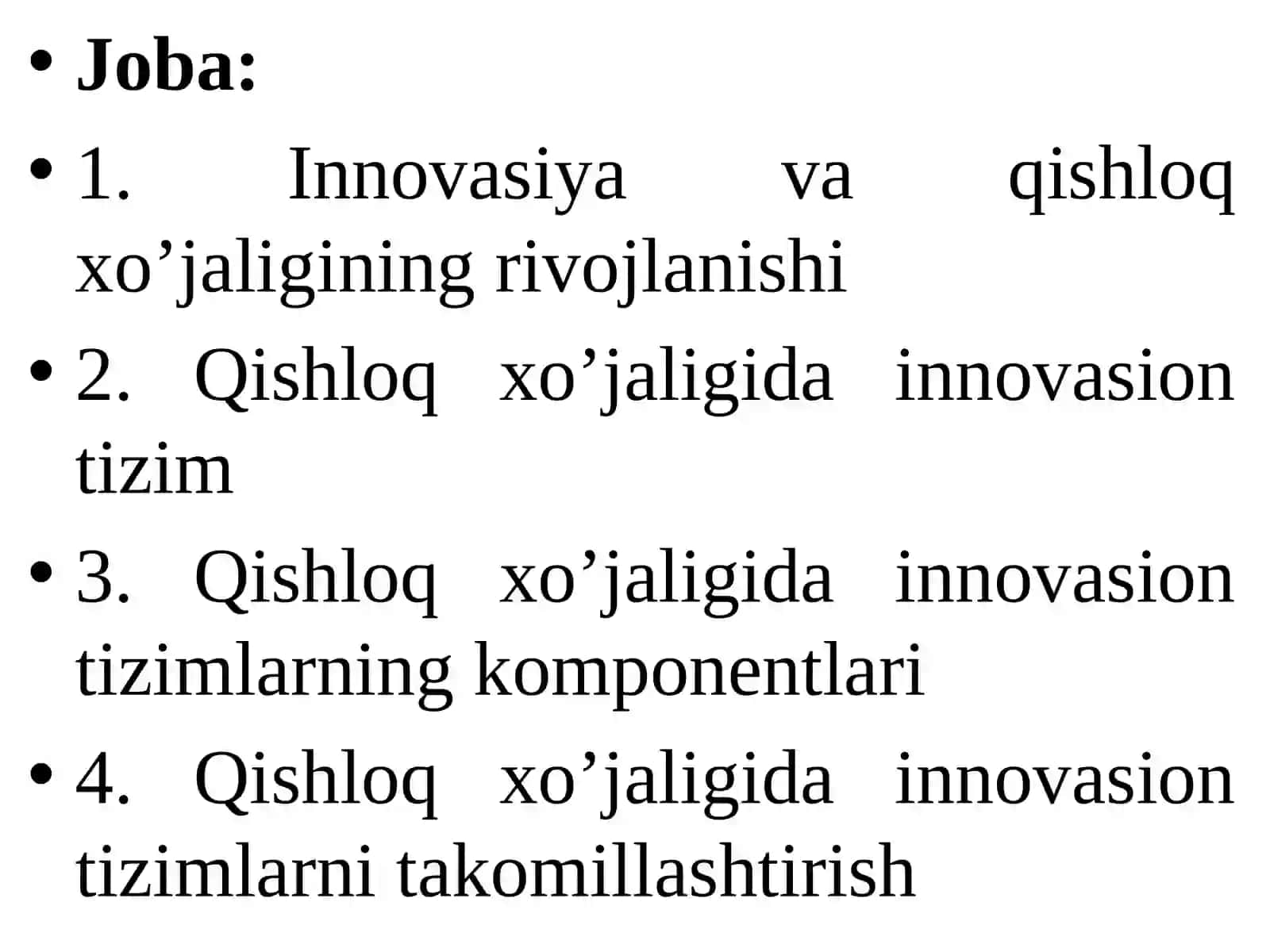 Qishloq xo’jaligida innovatsion tizimlar 2