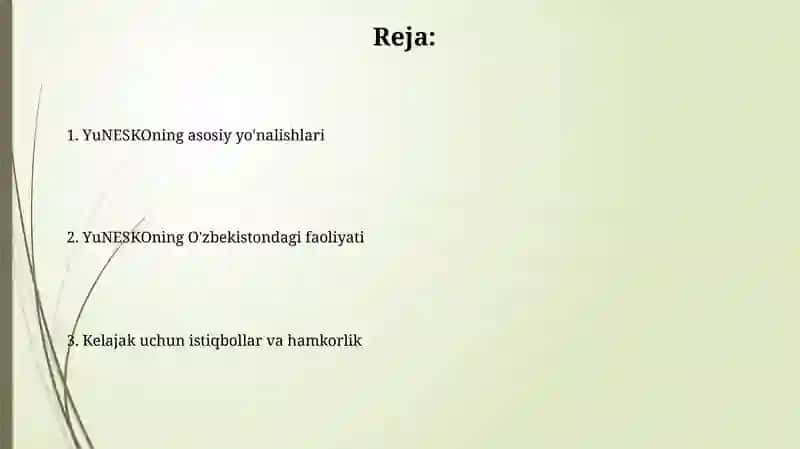 YuNESKOning asosiy yo'nalishlari 2
