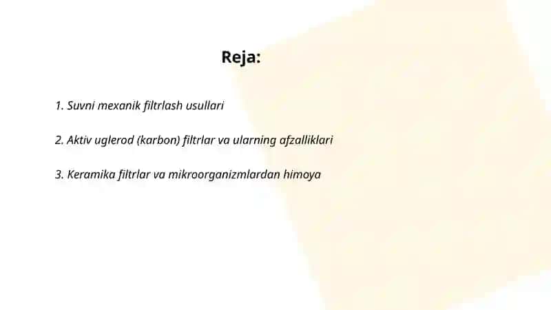 Suv filtrlash 2