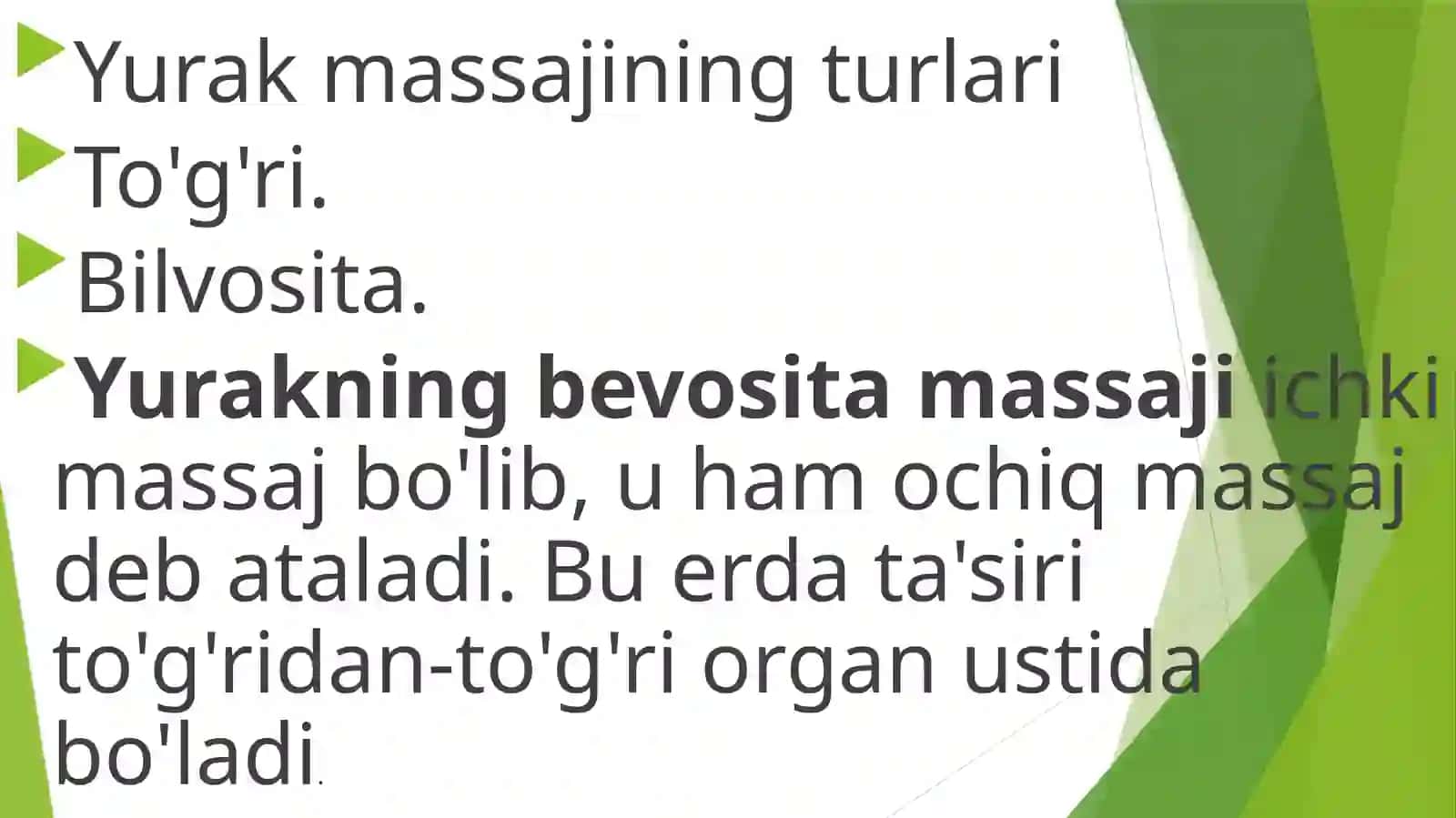Yurak massajining turlari 2