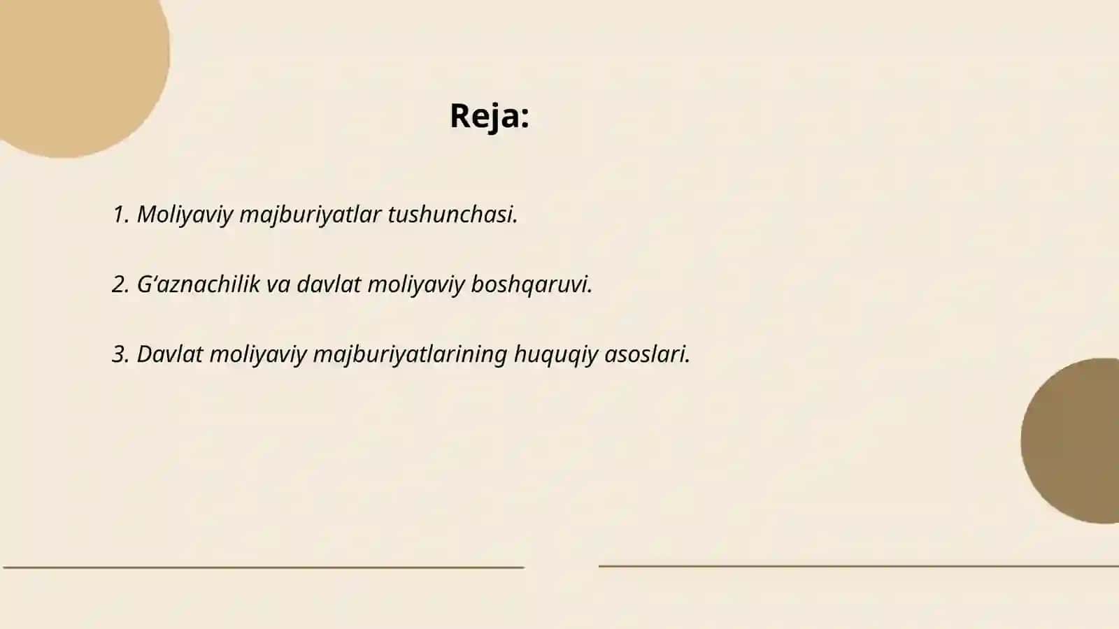 Gʻaznachilikda moliyaviy majburiyatlar 2