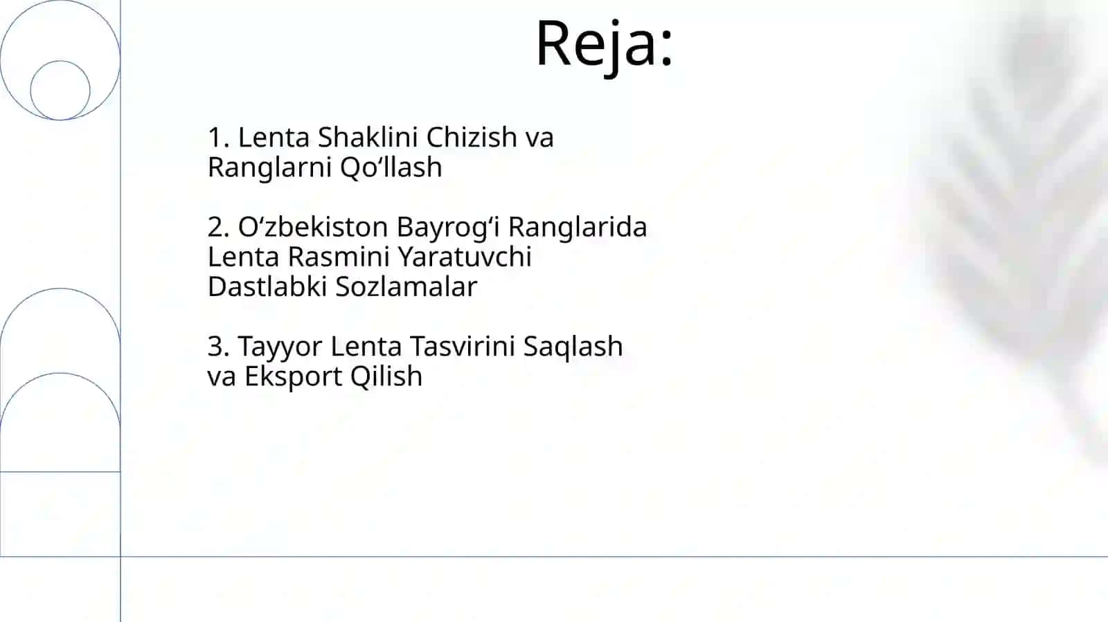 Corel Draw dasturida O'zbekiston bayrog'i ranglarida lenta tasvirini yaratish 2