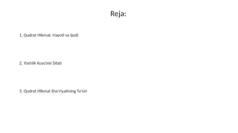 Qudrat Hikmat yoshlik kuychisi 2