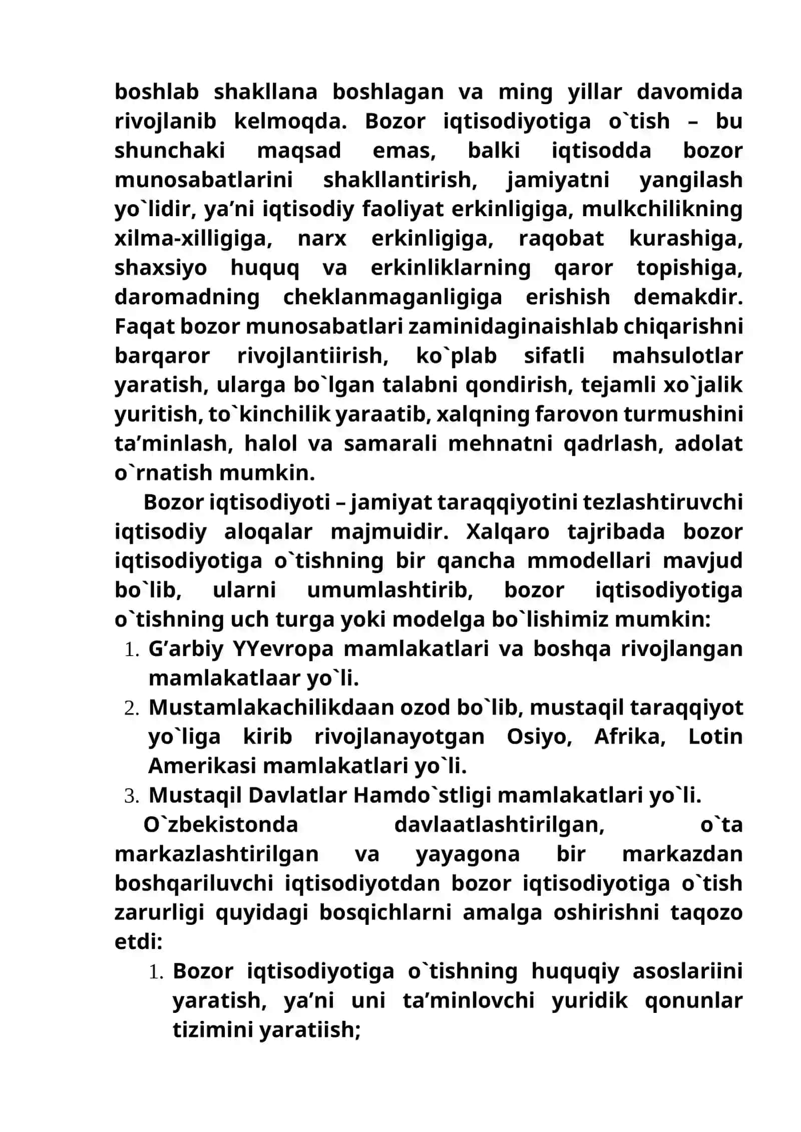 O`ZBEKISTONDA BOZOR MUNOSABATLARINING RIVOJLANIShI 2