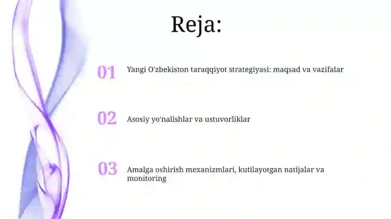 Yangi O'zbekiston taraqqiyot strategiyasi: maqsad va vazifalar 2