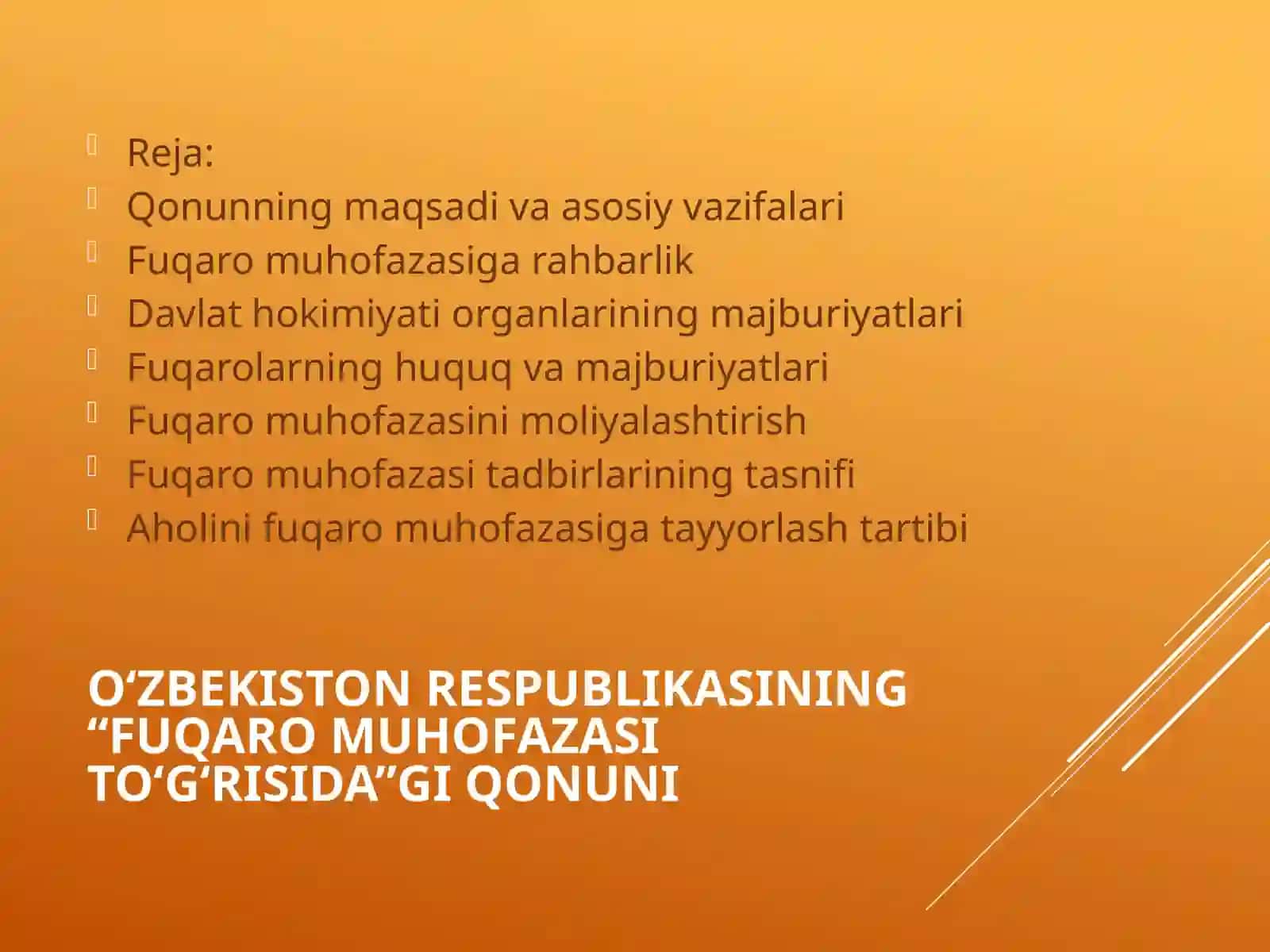 O‘zbekiston Respublikasining “Fuqaromuhofazasi to‘g‘risida”gi Qonuni 2