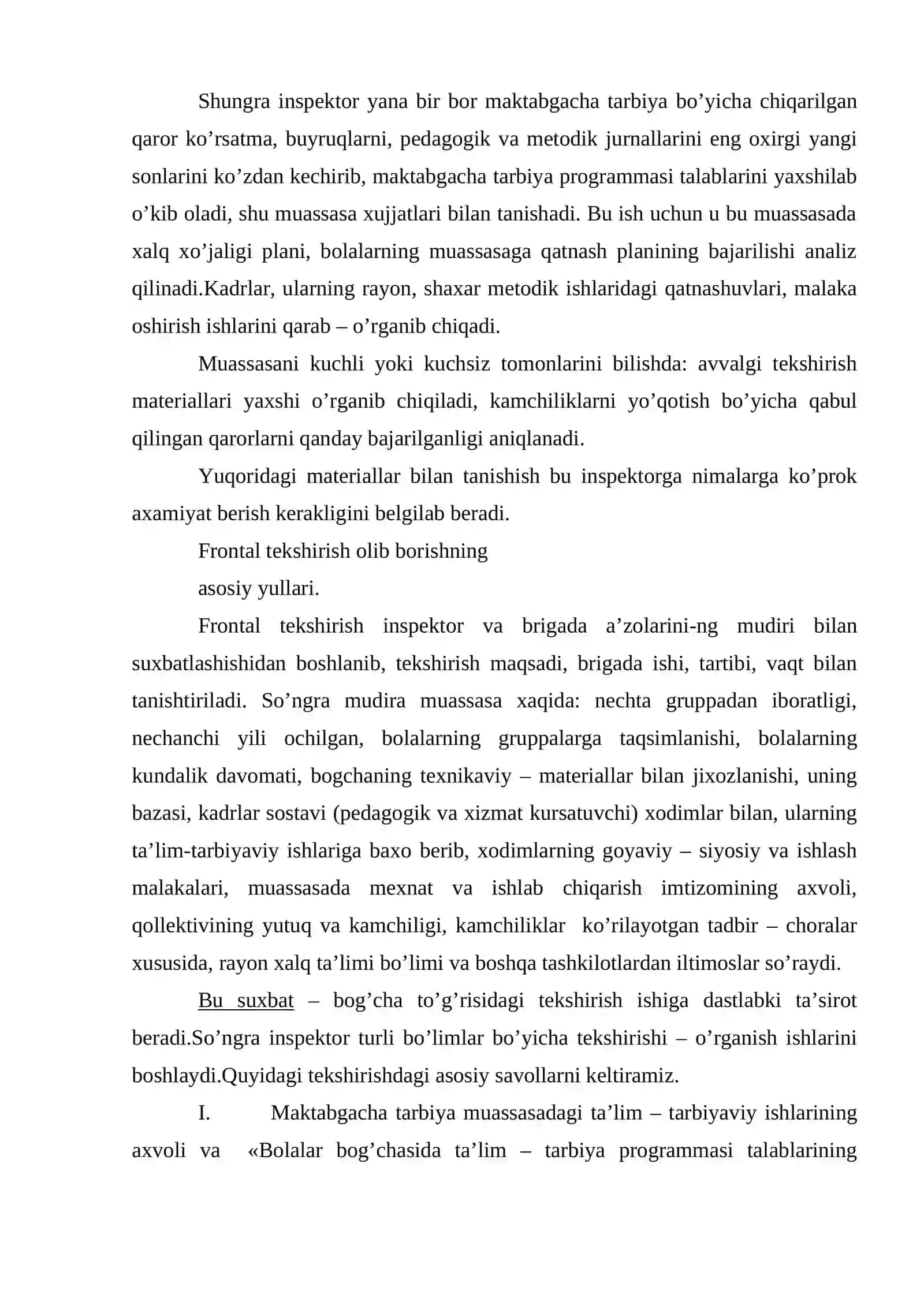 Xalq ta’limi bo’limlari tomonidan maktabgacha tarbiya muassasalari ishini qilishda Amir Temur o’g’itlari asosida ishlarni tashkil etishning ahamiyati 2