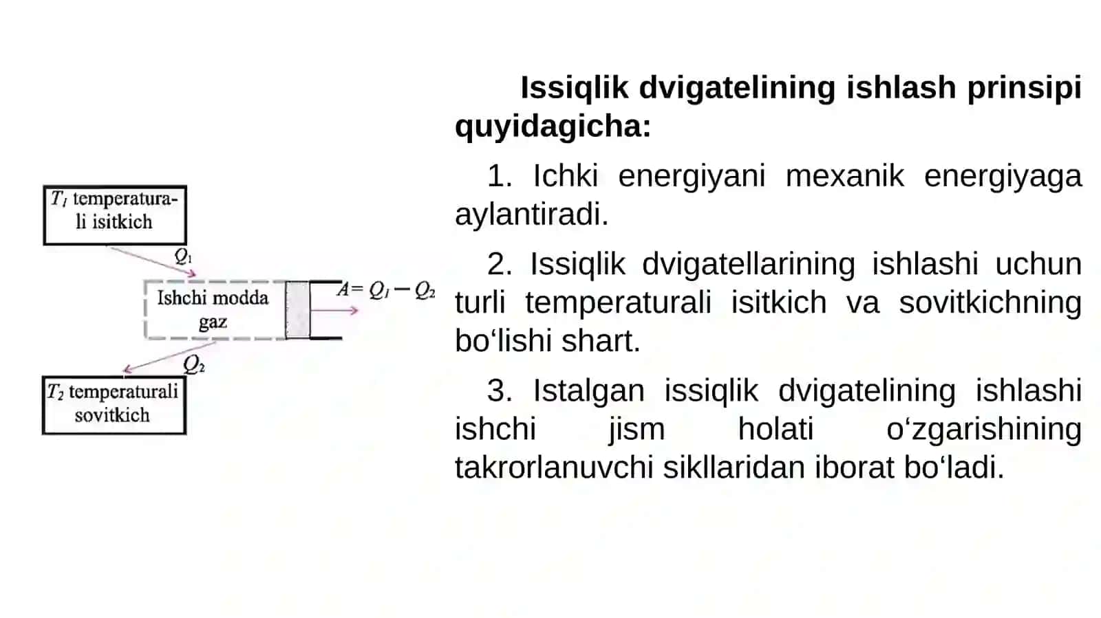 Issiqlik dvig'atlarining ishlash prinsipi 2