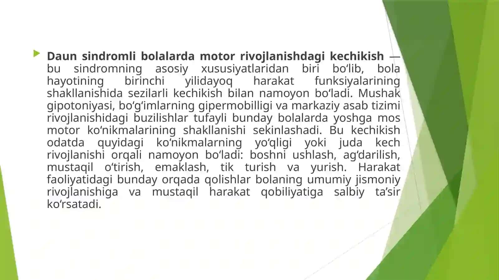 DAUN SINDROMLI BOLALARDA HARAKATLANISH RIVOJINING O‘ZIGA XOS JIHATLARI 2