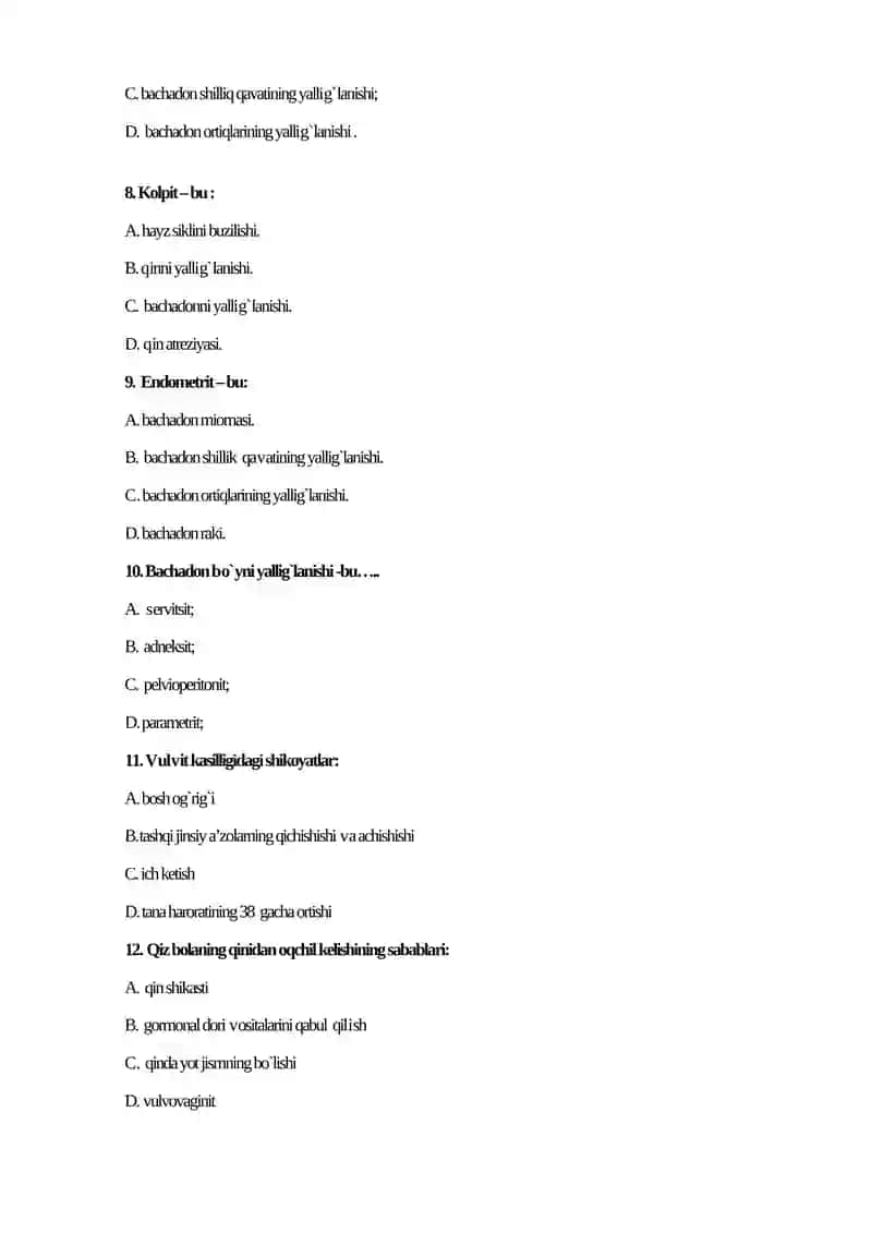 Akusherlik va ginekologiyada hamshiralik parvarishi 2