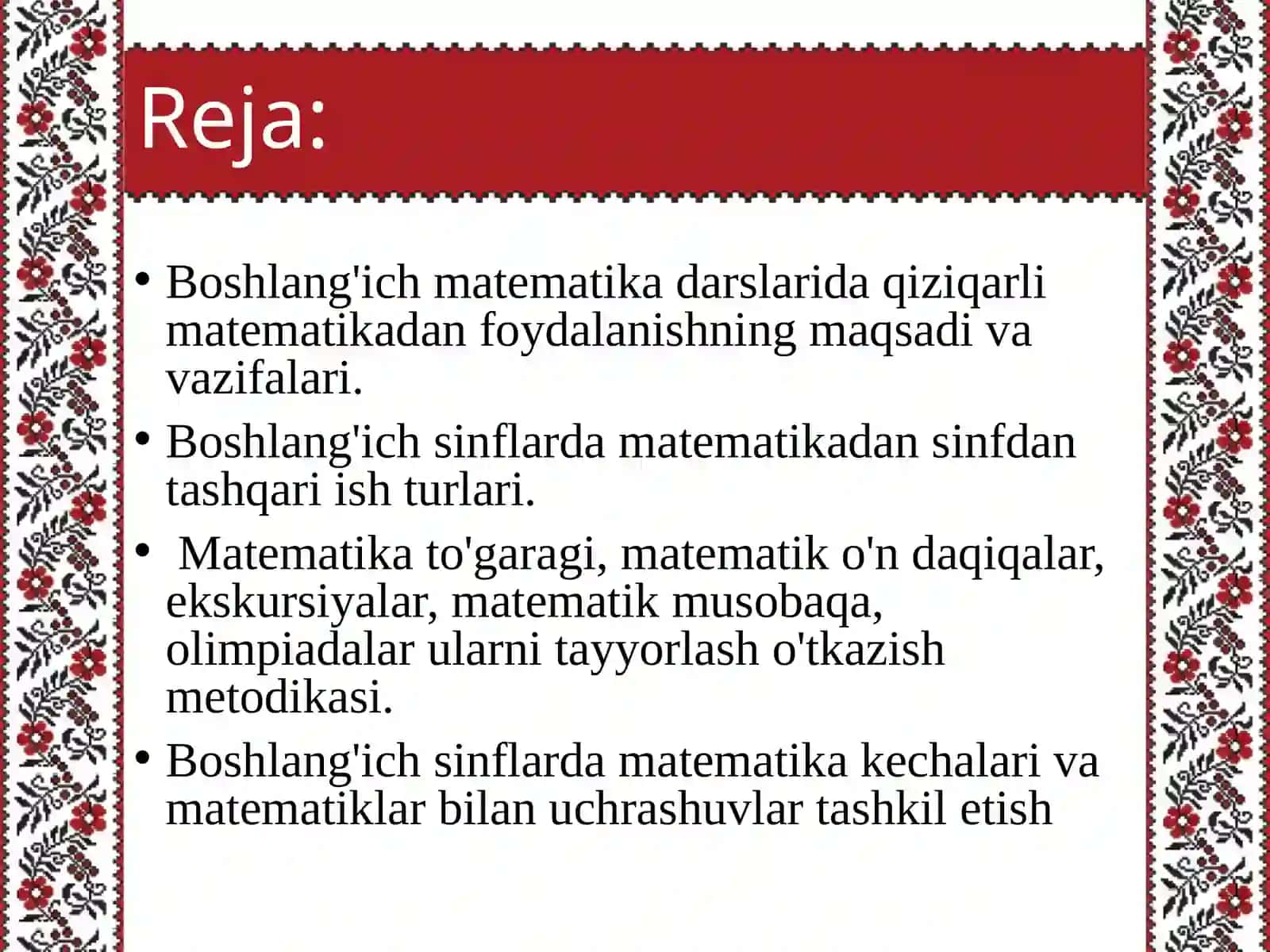 Boshlang’ich matematika darslarida qiziqarli matematikadan foydalanishning maqsadi va vazifalari 2