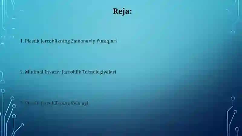 Plastik Jarrohlikning Zamonaviy Yutuqlari 2