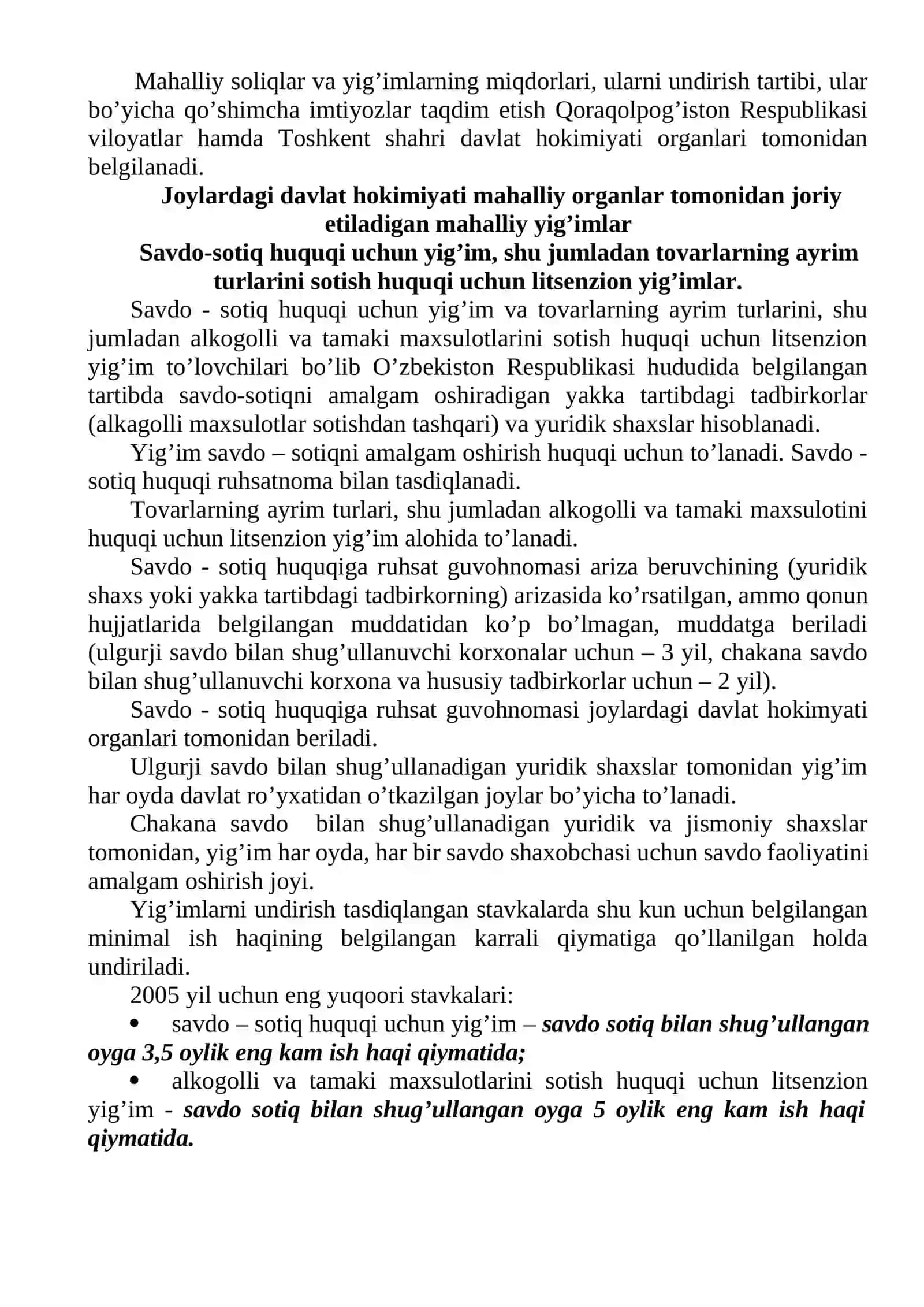 Mahalliy yig’imlarni hisoblash va budjetga to’lash tartibi 2