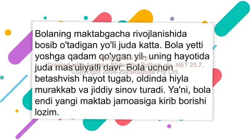 Bolani maktabdaga tayyorlashda oilani va maktabgacha ta'lim tashkilotining o'rni 2