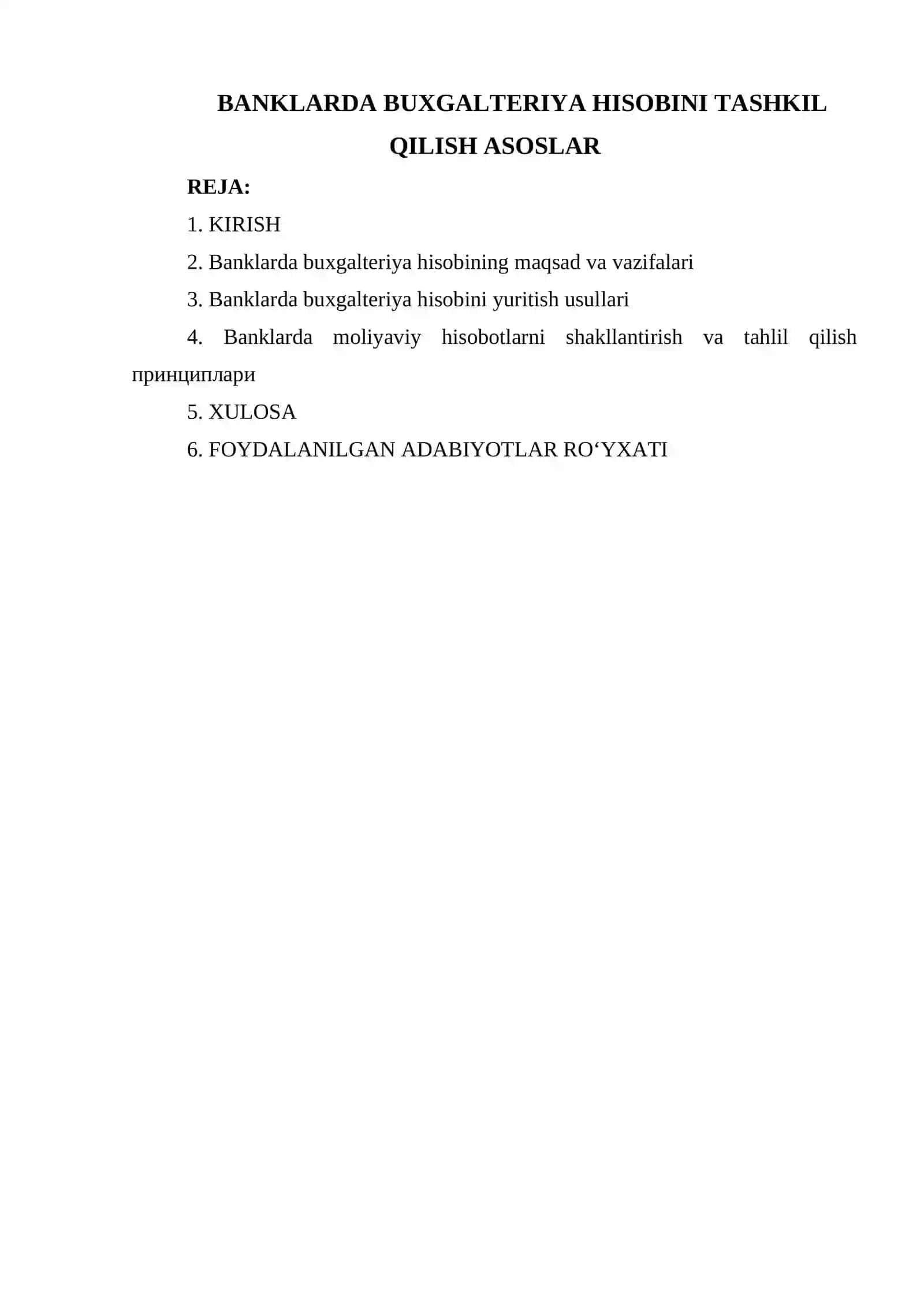 BANKLARDA BUXGALTERIYA HISOBINI TASHKIL QILISH ASOSLAR 2