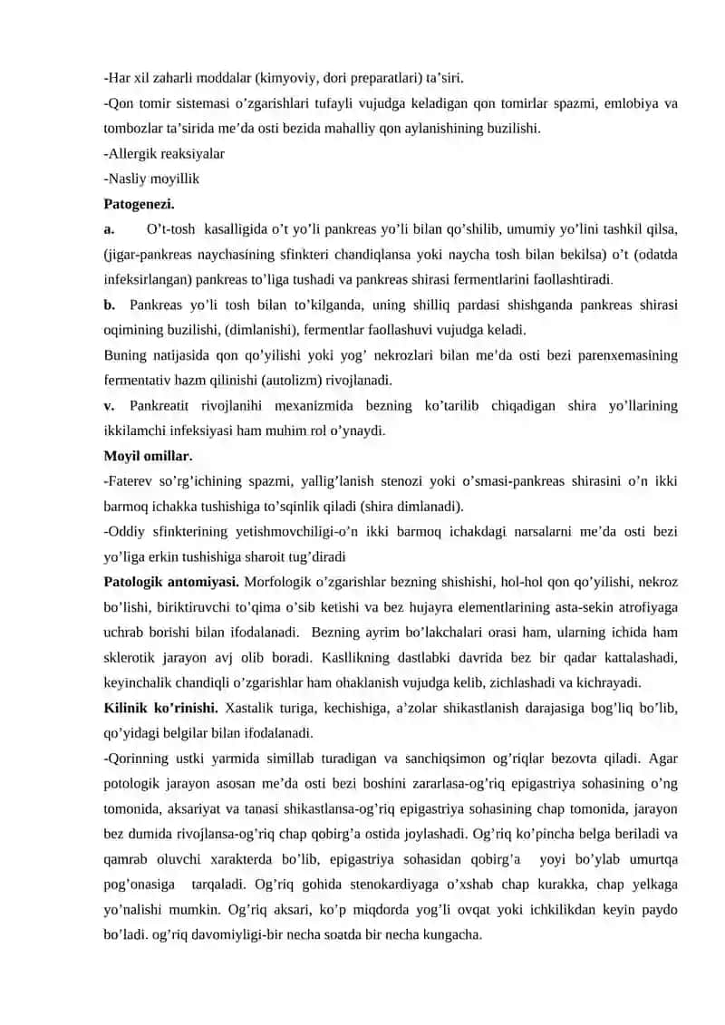 Surunkali-pankreatit va gastrit kasalliklarining asosiy belgilari 2