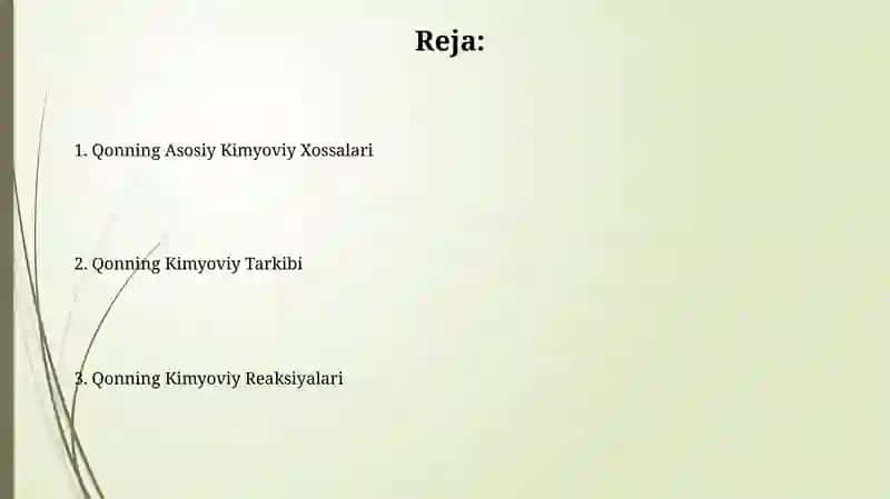Qonning kimyoviy xususiyatlari 2