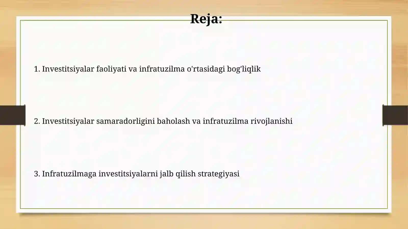 Investitsiya faoliyati va infratuzilmasi 2