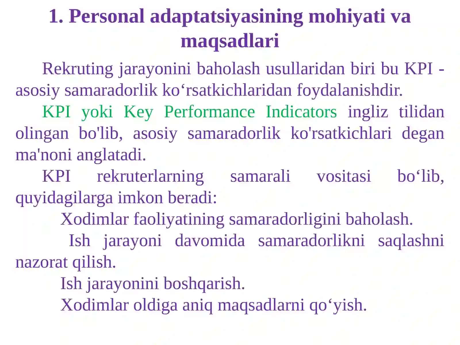 TASHKILOTLARDA REKRUTMENT JARAYONINING SAMARADORLIGINI BAHOLASH 2