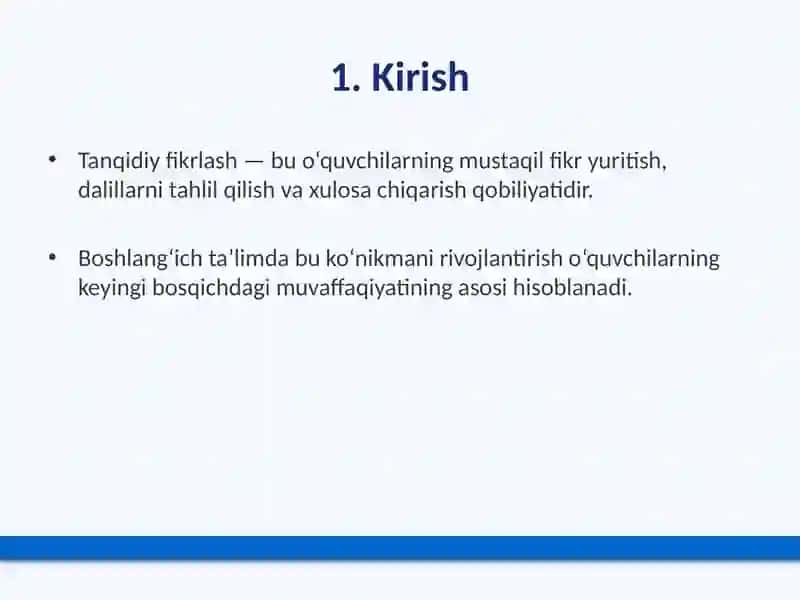 Tanqidiy fikrlash 2