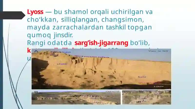 Lyoss va lyossimon jinslar va ularning xossalari 2