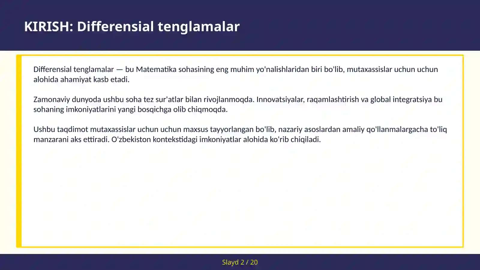 Differensial tenglamalar 2