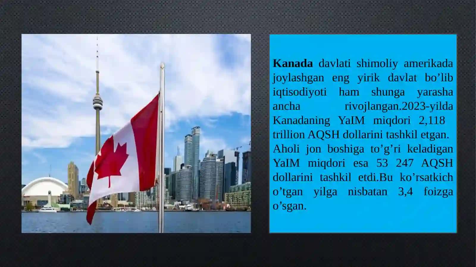 KANADA Yaim ko’rsatkichlari 2