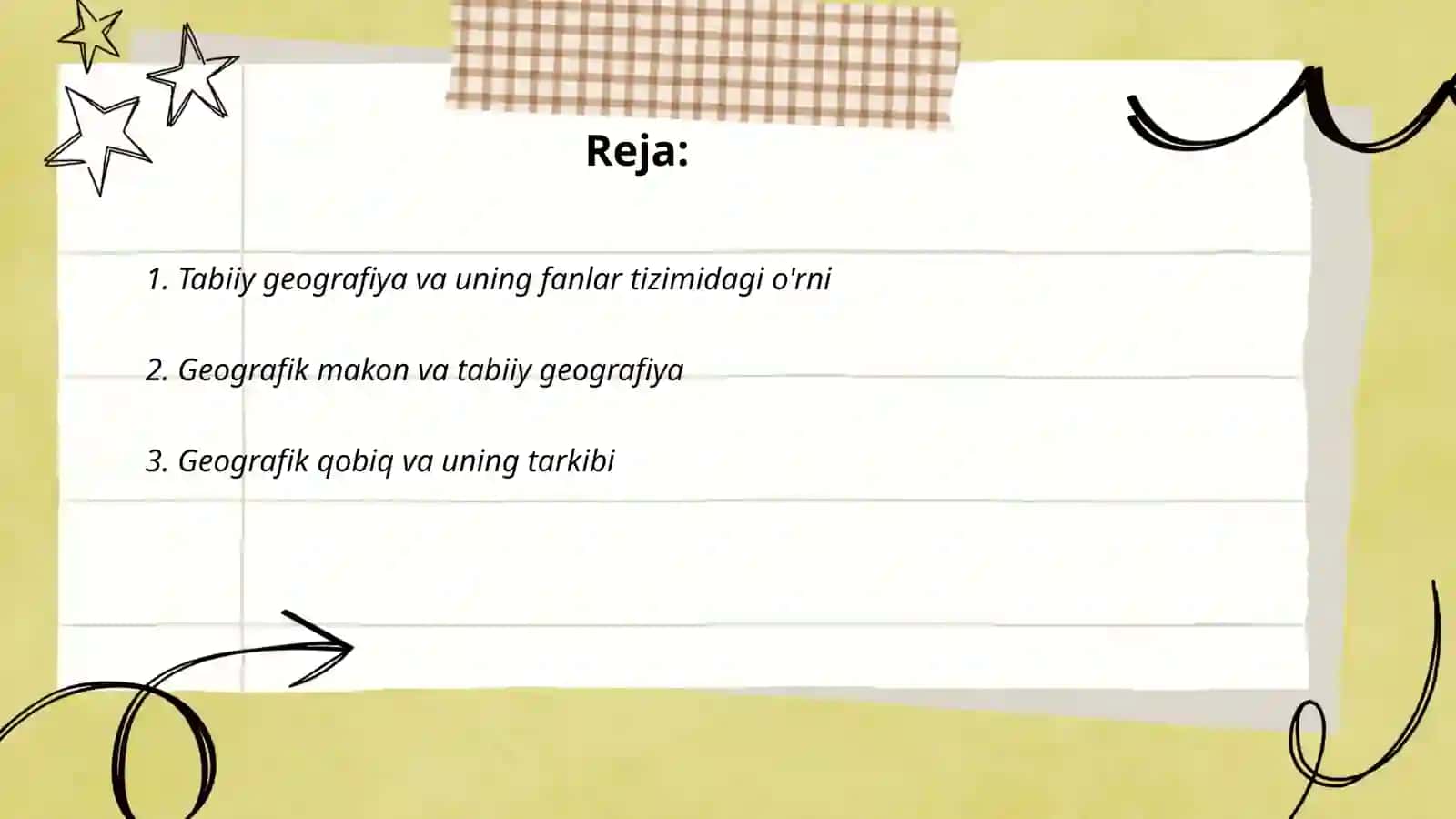 Tabiiy geografiyaning fanlar tizimidagi o'rni va tarkibiy qismlari 2