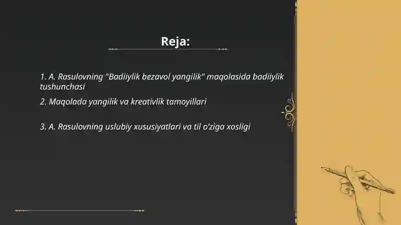 Badiiylik bezavol yangilik 2
