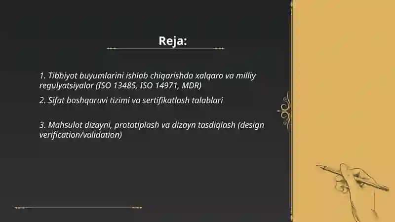 Tibbiyot buyumlarini ishlab chiqarish 2