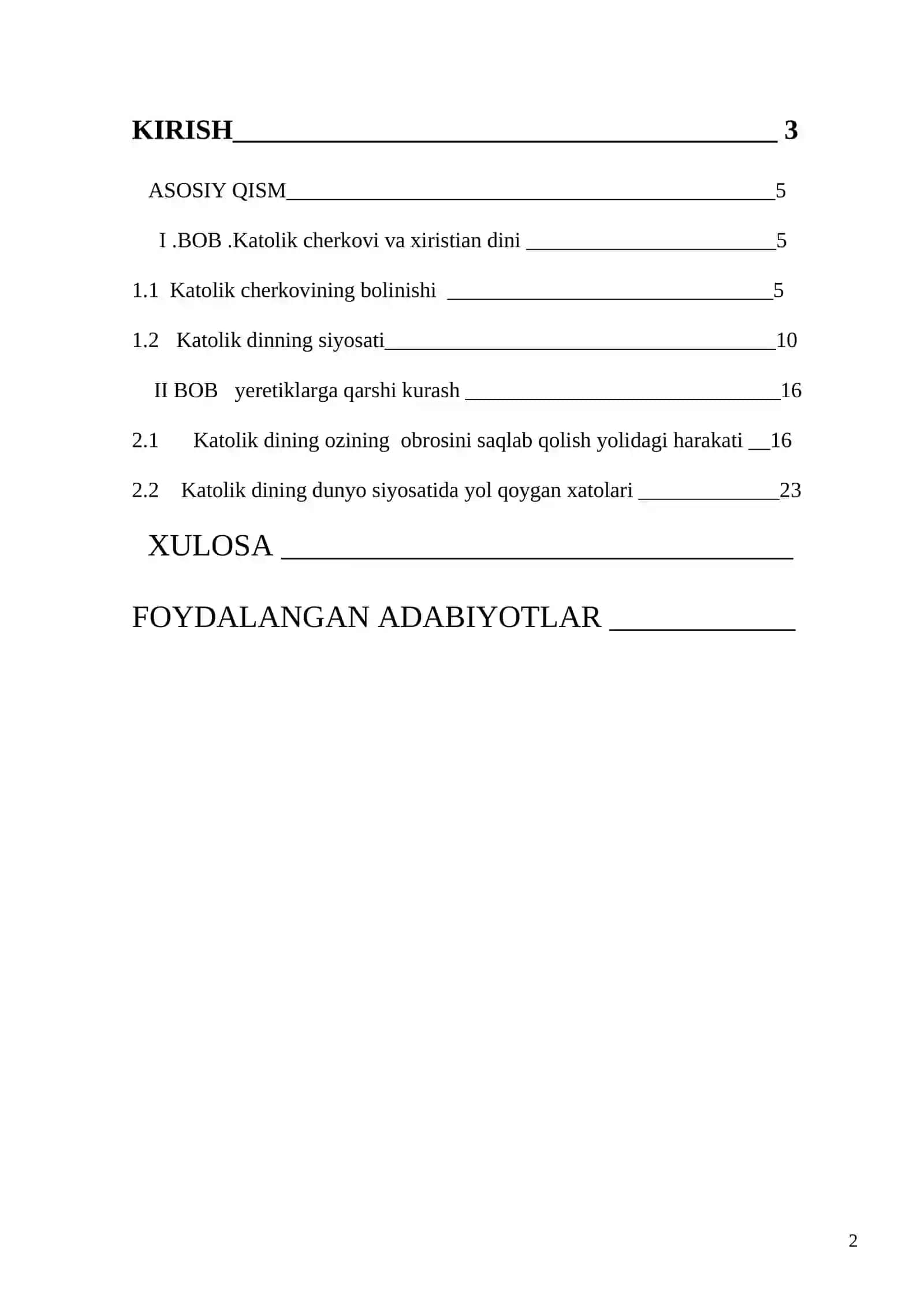 Katolik cherkovi va uning yeretiklar bilan kurashi 2