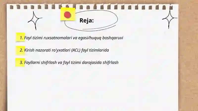 Fayl tizimlarida xavfsizlik 2